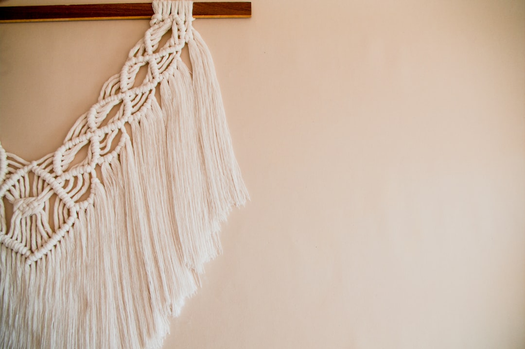 White cotton macrame wall hanging