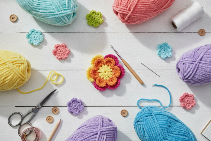 Gehaakte bloemen maken als vrolijk haakproject voor beginners