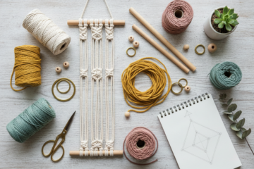 Macramé wandhanger stap voor stap knopen voor beginners